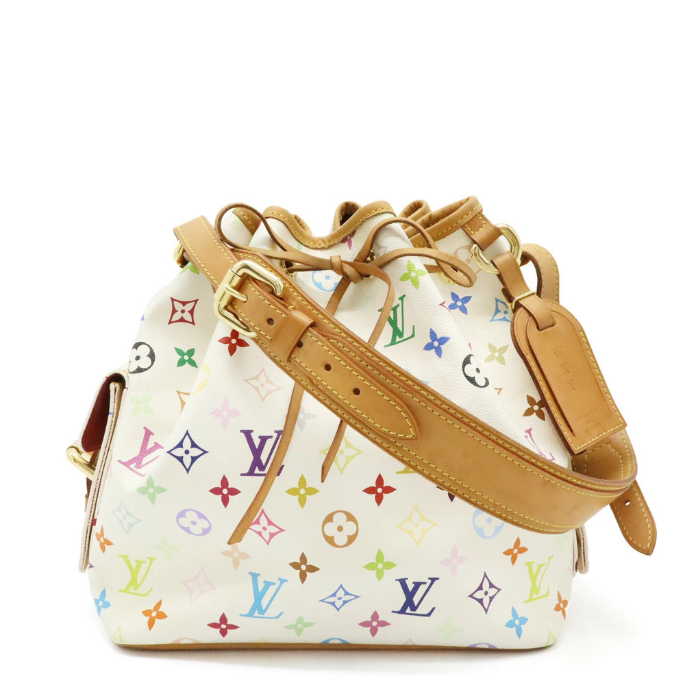 LOUIS VUITTON Monogram Multicolor Shoulder Bag Hobo Blanc White